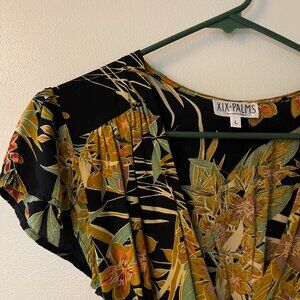 Anthropologie XIX Palms Floral Wrap Dress